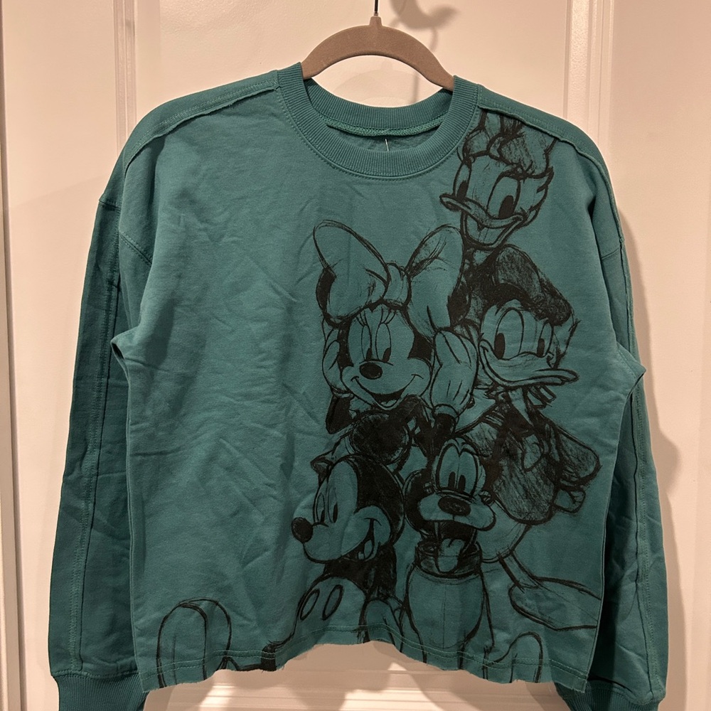 Disney Teal Sweatshirt with Character Print